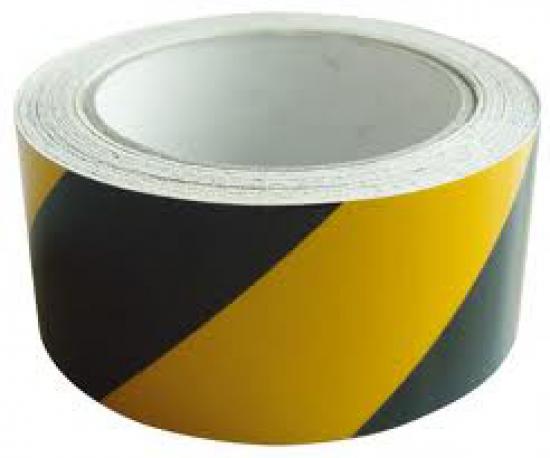 Reflexní samolepicí páska žluto/černá levostranná - 15m x50mm