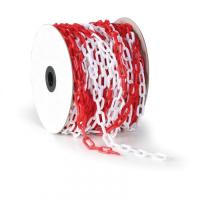 Plastový řetěz, červeno bílý 50m na cívce, průměr článku 6mm