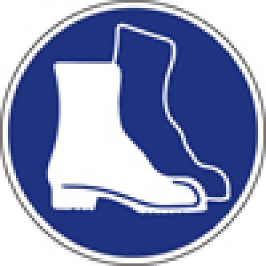 Samolepka s piktogramy - Příkaz používej pracovní obuv