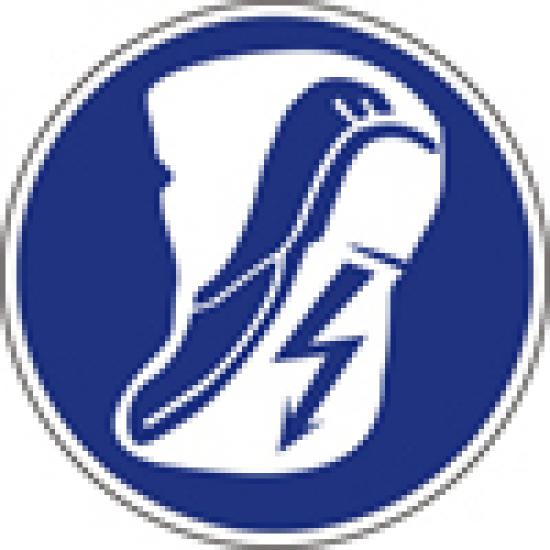 Samolepka s piktogramem - Příkaz používej vodivou obuv