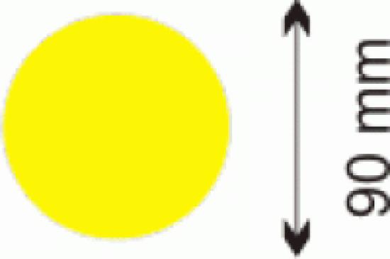 Podlahová značka - kruh žlutý pr.90mm