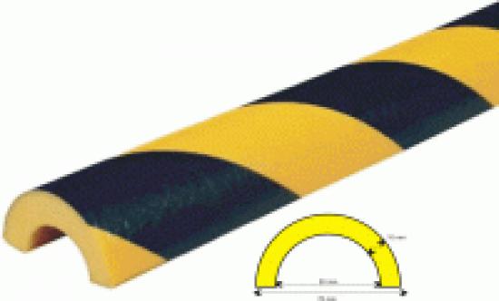 Výstražný profil žluto/černý z PU-lehčené pěny - typ R50